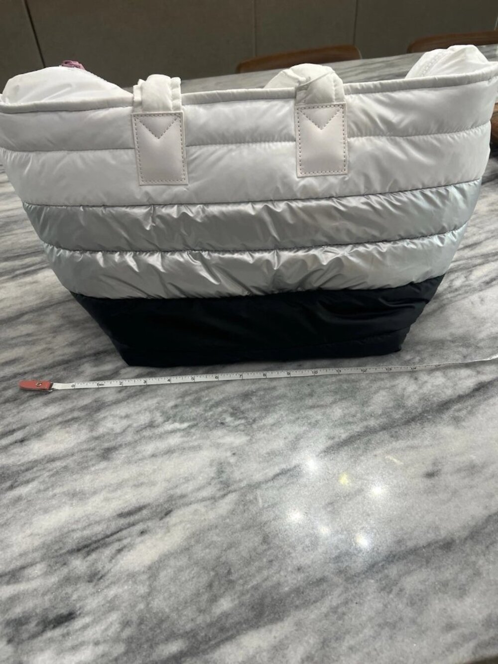 WF33. White/Black Gradient Wildfox Large Puff Tote Bag- $65 Retail- No Cancels